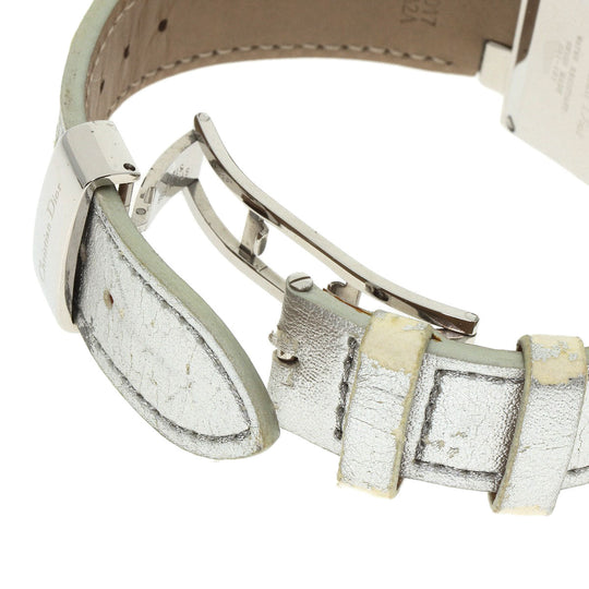 Christian Dior Watches Quartz D81-101 Stainless Steel, Leather Silver Riva Sparkling Chronograph Silver dial Women Used Authentic