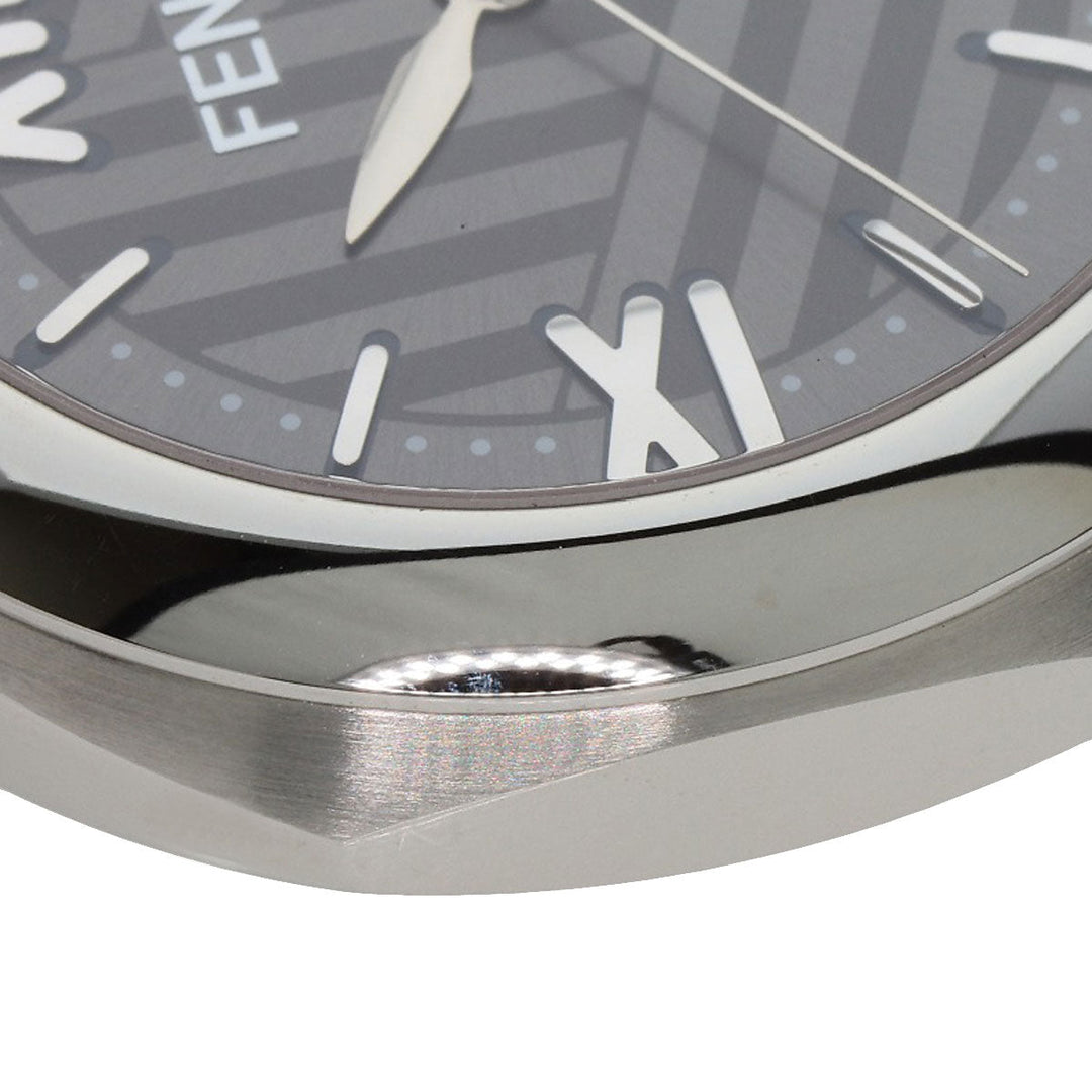 FENDI Watches Quartz 80200M Stainless Steel, Leather Silver Celeria gray dial mens Used Authentic