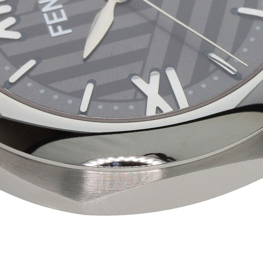FENDI Watches Quartz 80200M Stainless Steel, Leather Silver Celeria gray dial mens Used Authentic