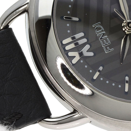 FENDI Watches Quartz 80200M Stainless Steel, Leather Silver Celeria gray dial mens Used Authentic
