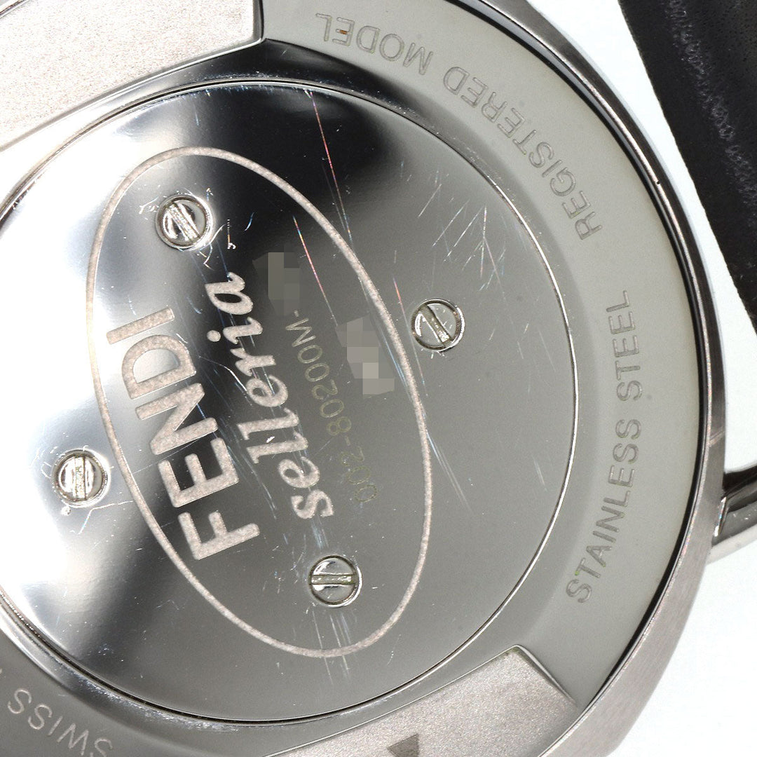 FENDI Watches Quartz 80200M Stainless Steel, Leather Silver Celeria gray dial mens Used Authentic
