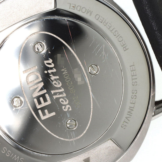 FENDI Watches Quartz 80200M Stainless Steel, Leather Silver Celeria gray dial mens Used Authentic