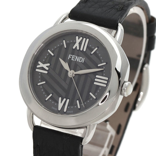 FENDI Watches Quartz 80200M Stainless Steel, Leather Silver Celeria gray dial mens Used Authentic