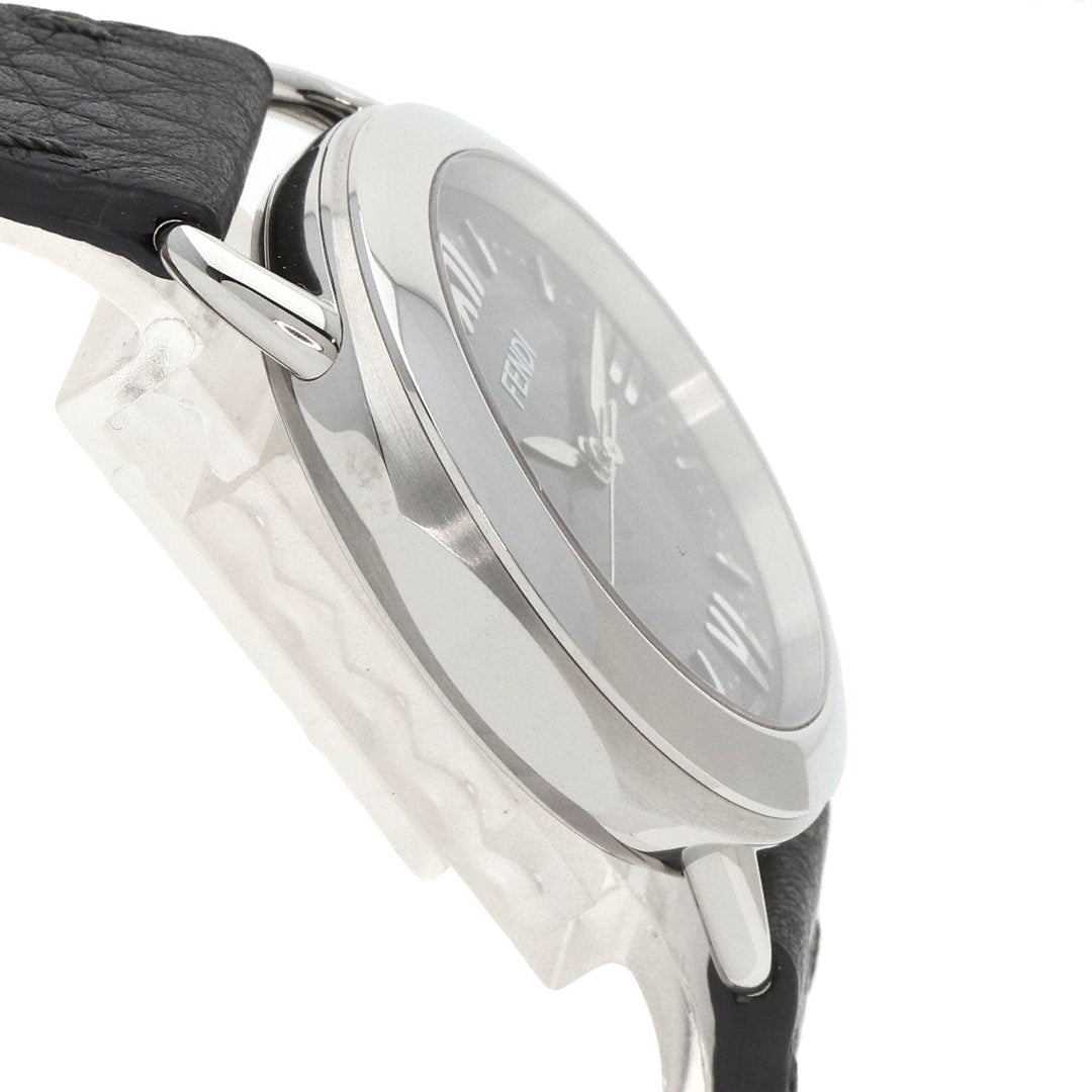 FENDI Watches Quartz 80200M Stainless Steel, Leather Silver Celeria gray dial mens Used Authentic