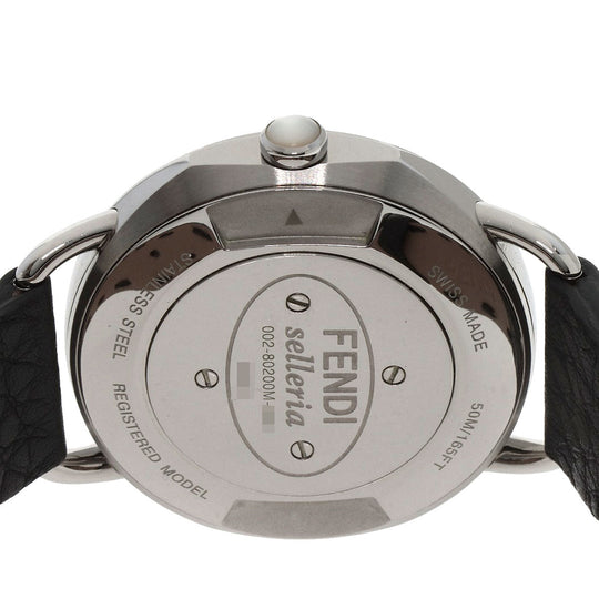 FENDI Watches Quartz 80200M Stainless Steel, Leather Silver Celeria gray dial mens Used Authentic