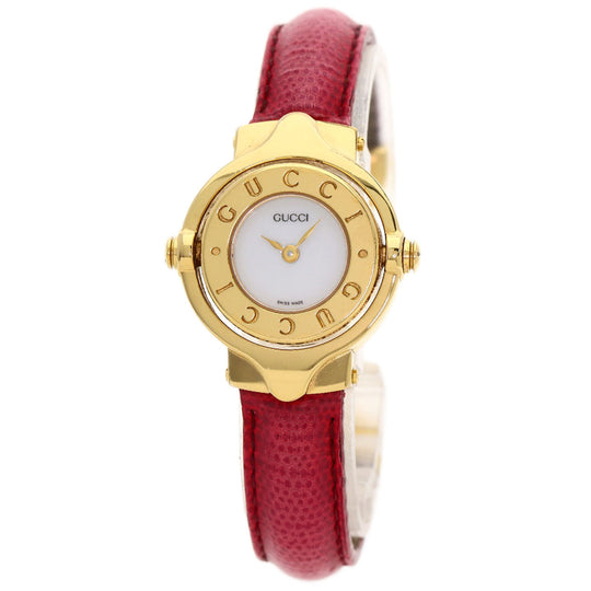 GUCCI Watches Quartz 6600 Gold Plated gold Bangle Watch Reversible white dial