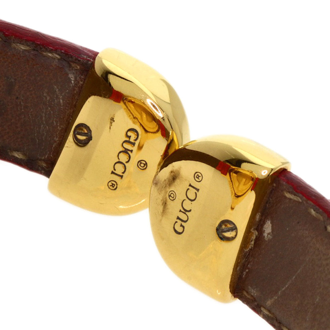 GUCCI Watches Quartz 6600 Gold Plated gold Bangle Watch Reversible white dial
