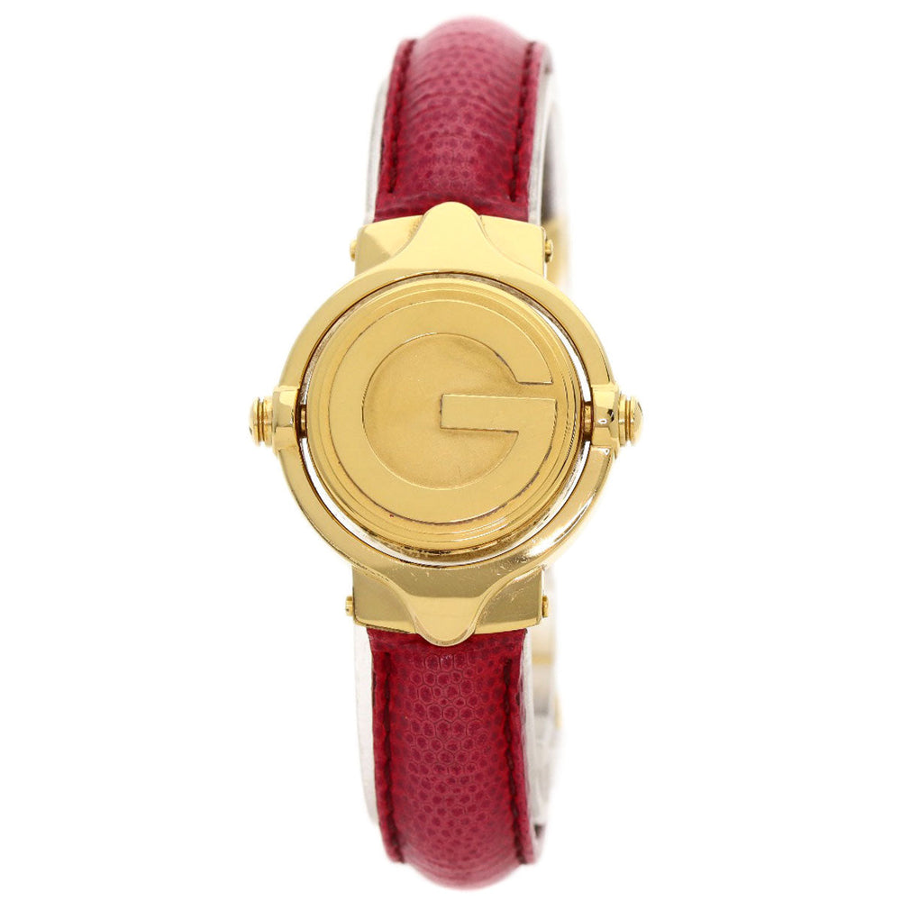 GUCCI Watches Quartz 6600 Gold Plated gold Bangle Watch Reversible white dial