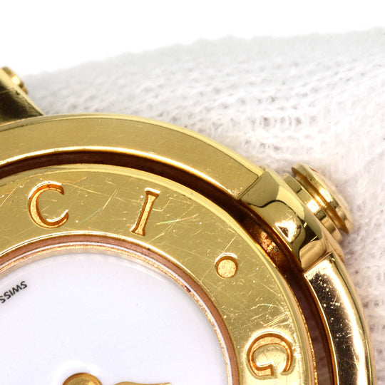 GUCCI Watches Quartz 6600 Gold Plated gold Bangle Watch Reversible white dial