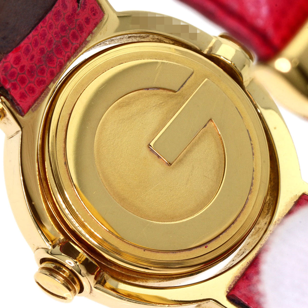 GUCCI Watches Quartz 6600 Gold Plated gold Bangle Watch Reversible white dial