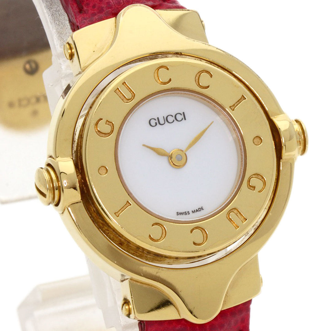 GUCCI Watches Quartz 6600 Gold Plated gold Bangle Watch Reversible white dial
