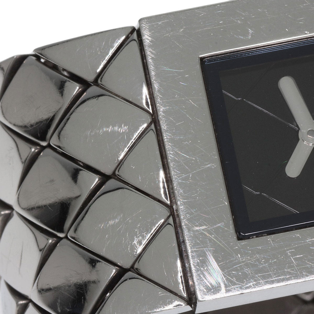 CHANEL Watches Quartz H0008 Stainless Steel , Stainless Steel Silver Matrasse black dial Women Used Authentic