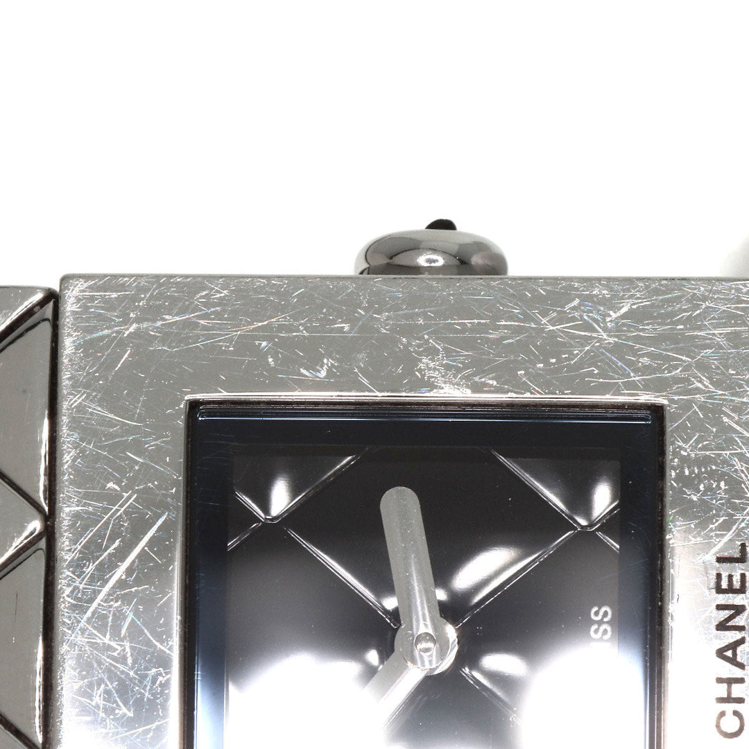 CHANEL Watches Quartz H0008 Stainless Steel , Stainless Steel Silver Matrasse black dial Women Used Authentic