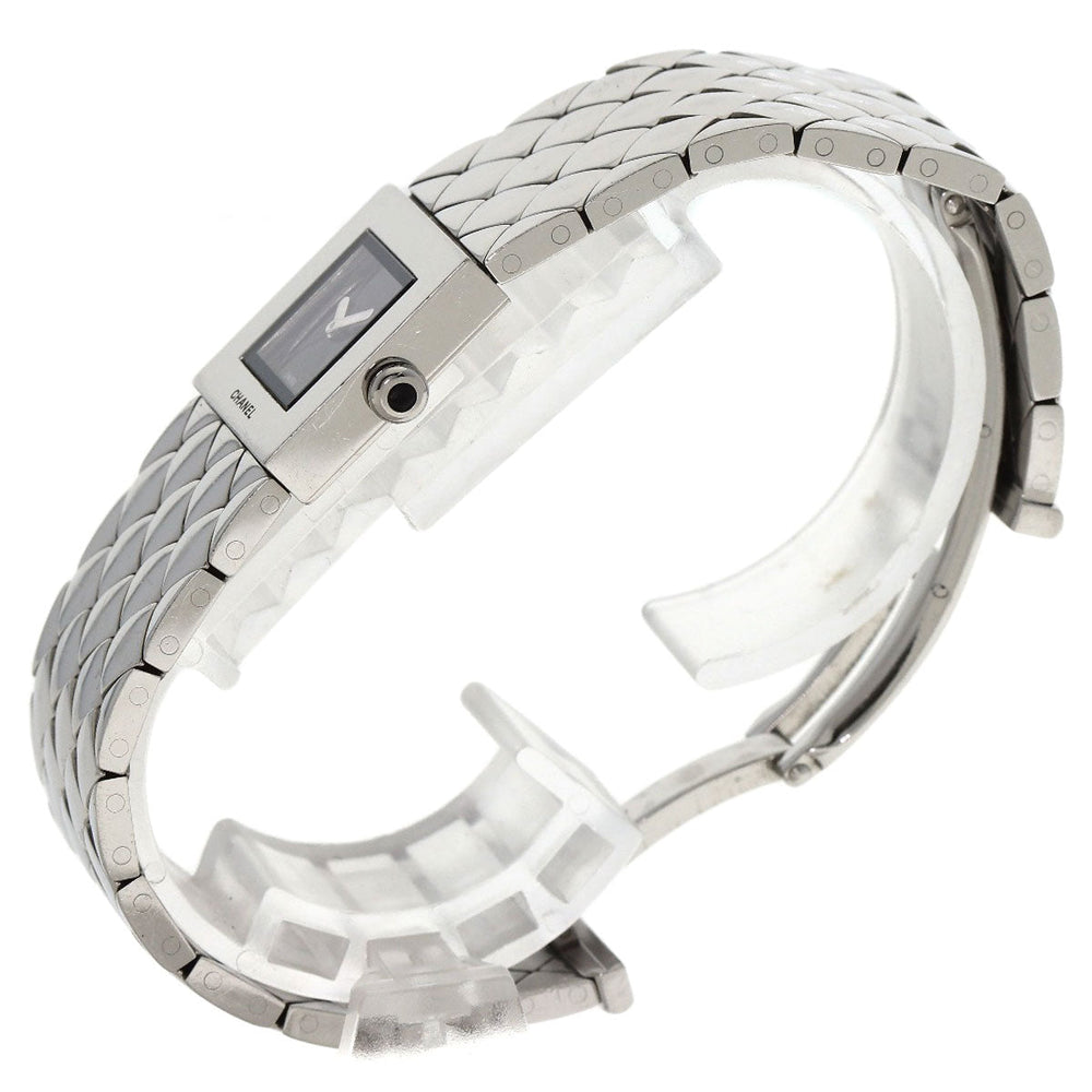 CHANEL Watches Quartz H0008 Stainless Steel , Stainless Steel Silver Matrasse black dial Women Used Authentic
