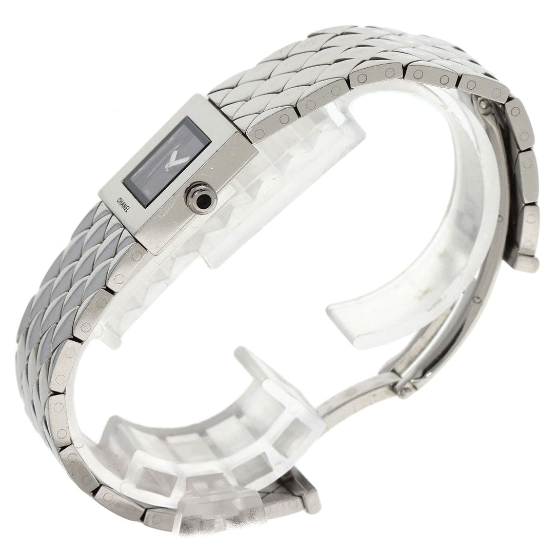CHANEL Watches Quartz H0008 Stainless Steel , Stainless Steel Silver Matrasse black dial Women Used Authentic