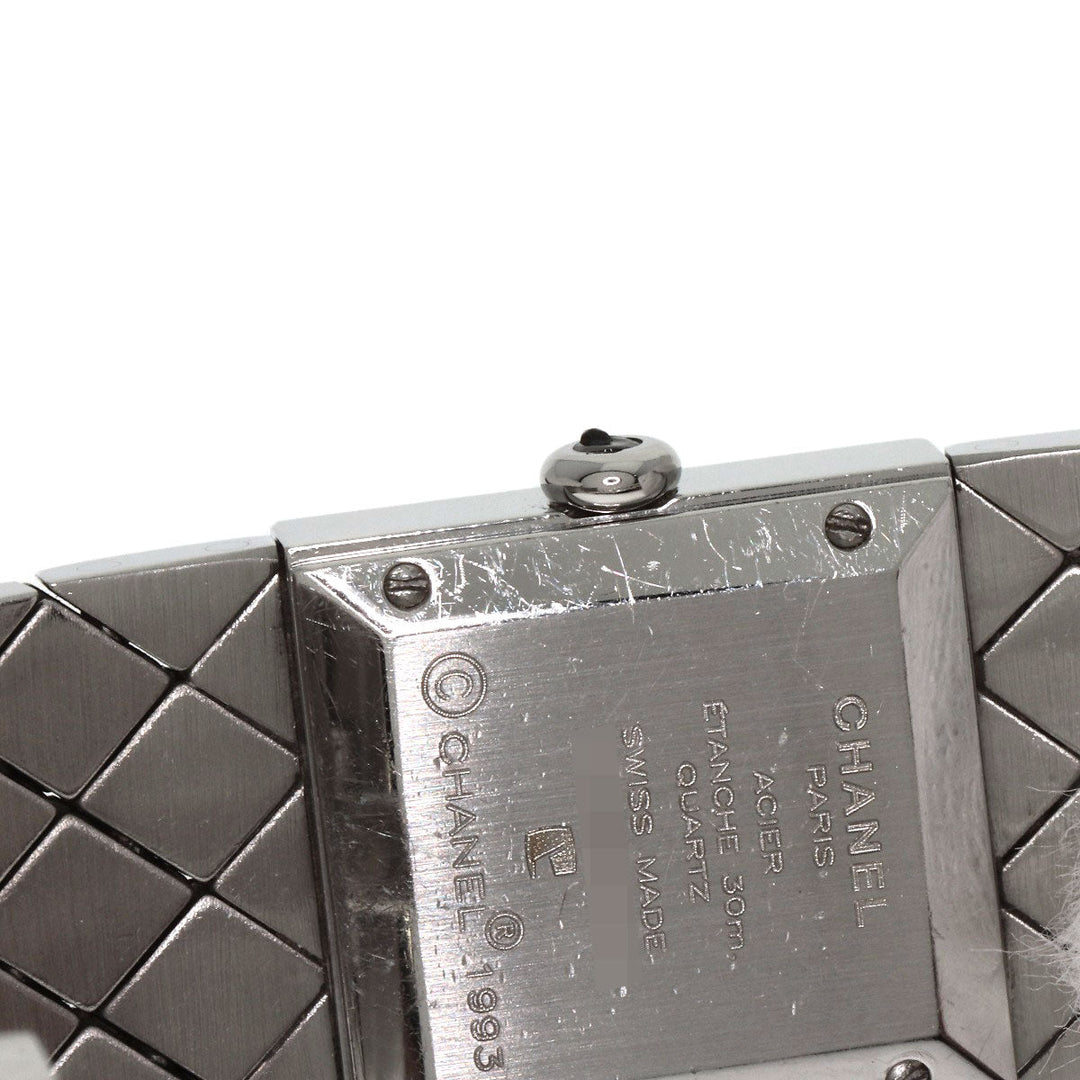 CHANEL Watches Quartz H0008 Stainless Steel , Stainless Steel Silver Matrasse black dial Women Used Authentic