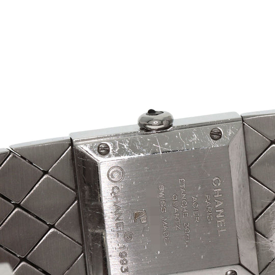 CHANEL Watches Quartz H0008 Stainless Steel , Stainless Steel Silver Matrasse black dial Women Used Authentic