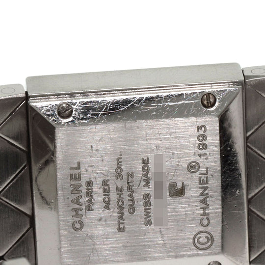 CHANEL Watches Quartz H0008 Stainless Steel , Stainless Steel Silver Matrasse black dial Women Used Authentic