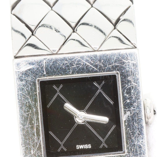 CHANEL Watches Quartz H0008 Stainless Steel , Stainless Steel Silver Matrasse black dial Women Used Authentic
