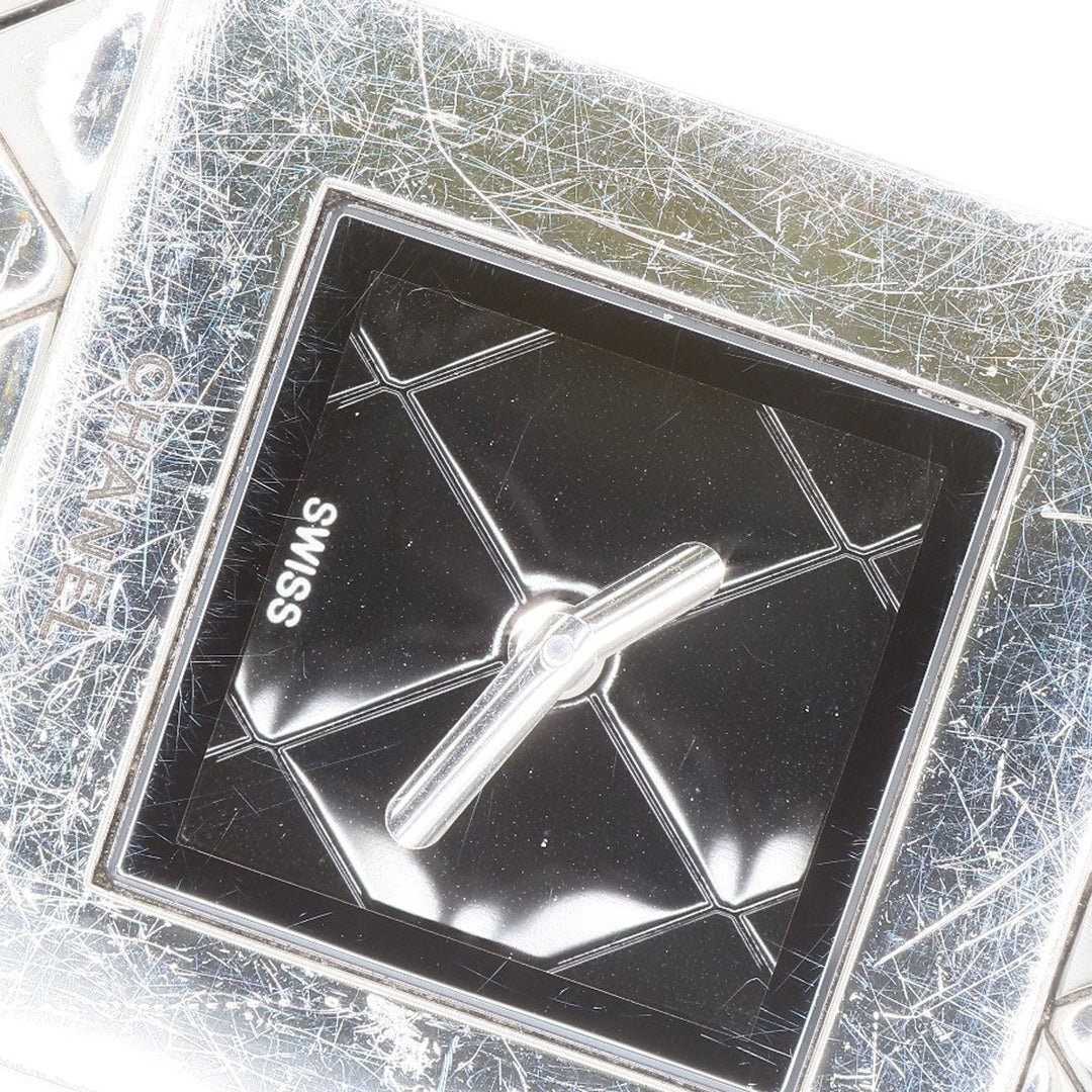 CHANEL Watches Quartz H0008 Stainless Steel , Stainless Steel Silver Matrasse black dial Women Used Authentic