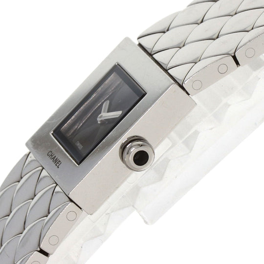 CHANEL Watches Quartz H0008 Stainless Steel , Stainless Steel Silver Matrasse black dial Women Used Authentic