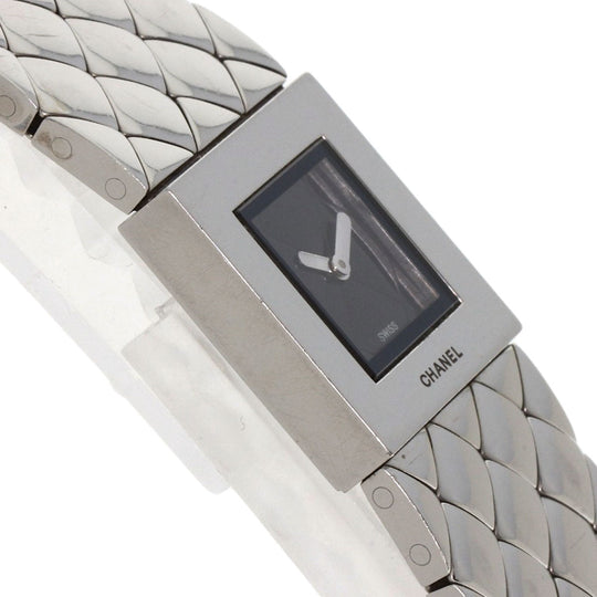CHANEL Watches Quartz H0008 Stainless Steel , Stainless Steel Silver Matrasse black dial Women Used Authentic