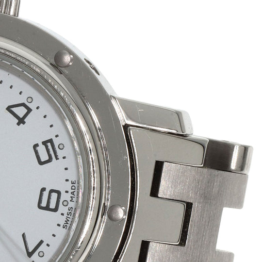 HERMES Watches Quartz CL4.210 Stainless Steel , Stainless Steel Silver Clipper white dial Women Used Authentic