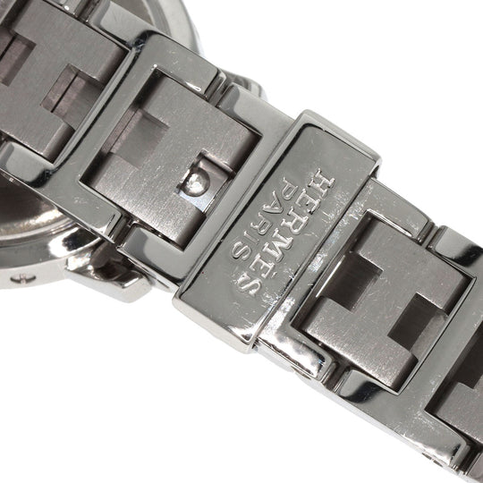HERMES Watches Quartz CL4.210 Stainless Steel , Stainless Steel Silver Clipper white dial Women Used Authentic