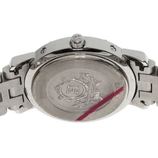 HERMES Watches Quartz CL4.210 Stainless Steel , Stainless Steel Silver Clipper white dial Women Used Authentic
