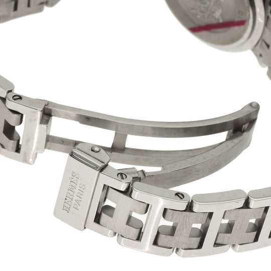 HERMES Watches Quartz CL4.210 Stainless Steel , Stainless Steel Silver Clipper white dial Women Used Authentic