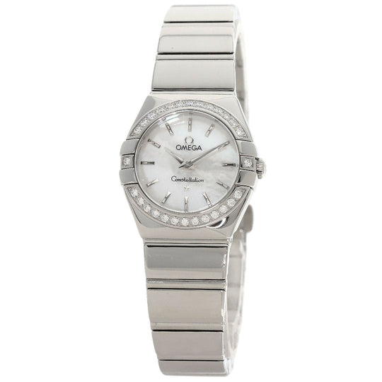 OMEGA Watches Quartz 123.15.24.60.05.002 Stainless Steel Silver Constellation Bezel Diamond White shell dial