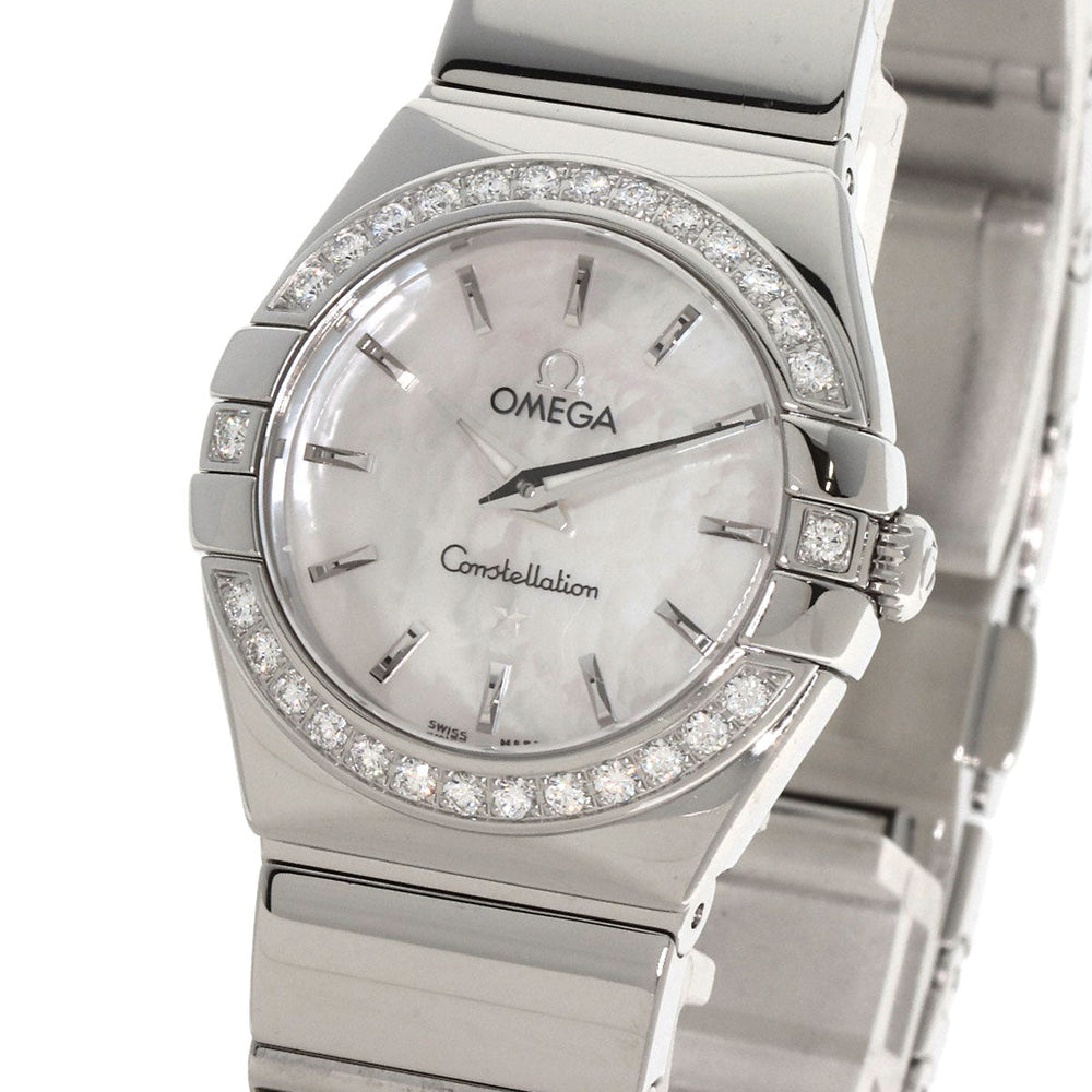 OMEGA Watches Quartz 123.15.24.60.05.002 Stainless Steel Silver Constellation Bezel Diamond White shell dial