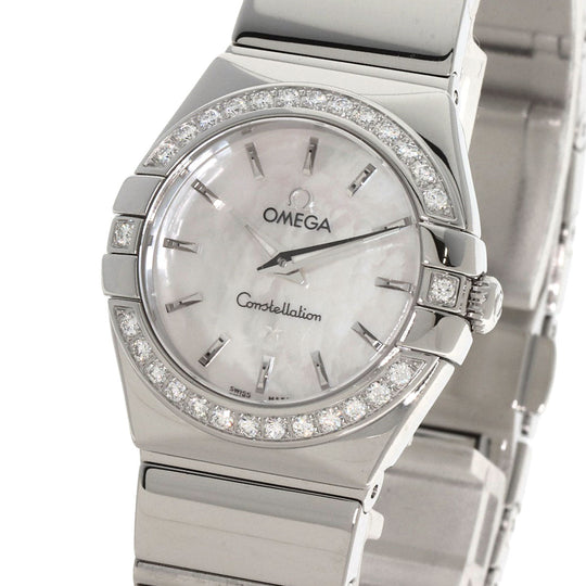 OMEGA Watches Quartz 123.15.24.60.05.002 Stainless Steel Silver Constellation Bezel Diamond White shell dial