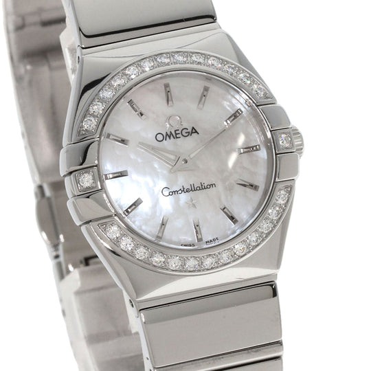 OMEGA Watches Quartz 123.15.24.60.05.002 Stainless Steel Silver Constellation Bezel Diamond White shell dial