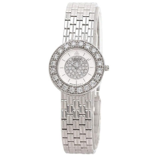 SEIKO Watches Quartz GTWE005 5A70-0380 K18WG Silver CREDOR Bezel Dial Diamond Silverx diamond dial