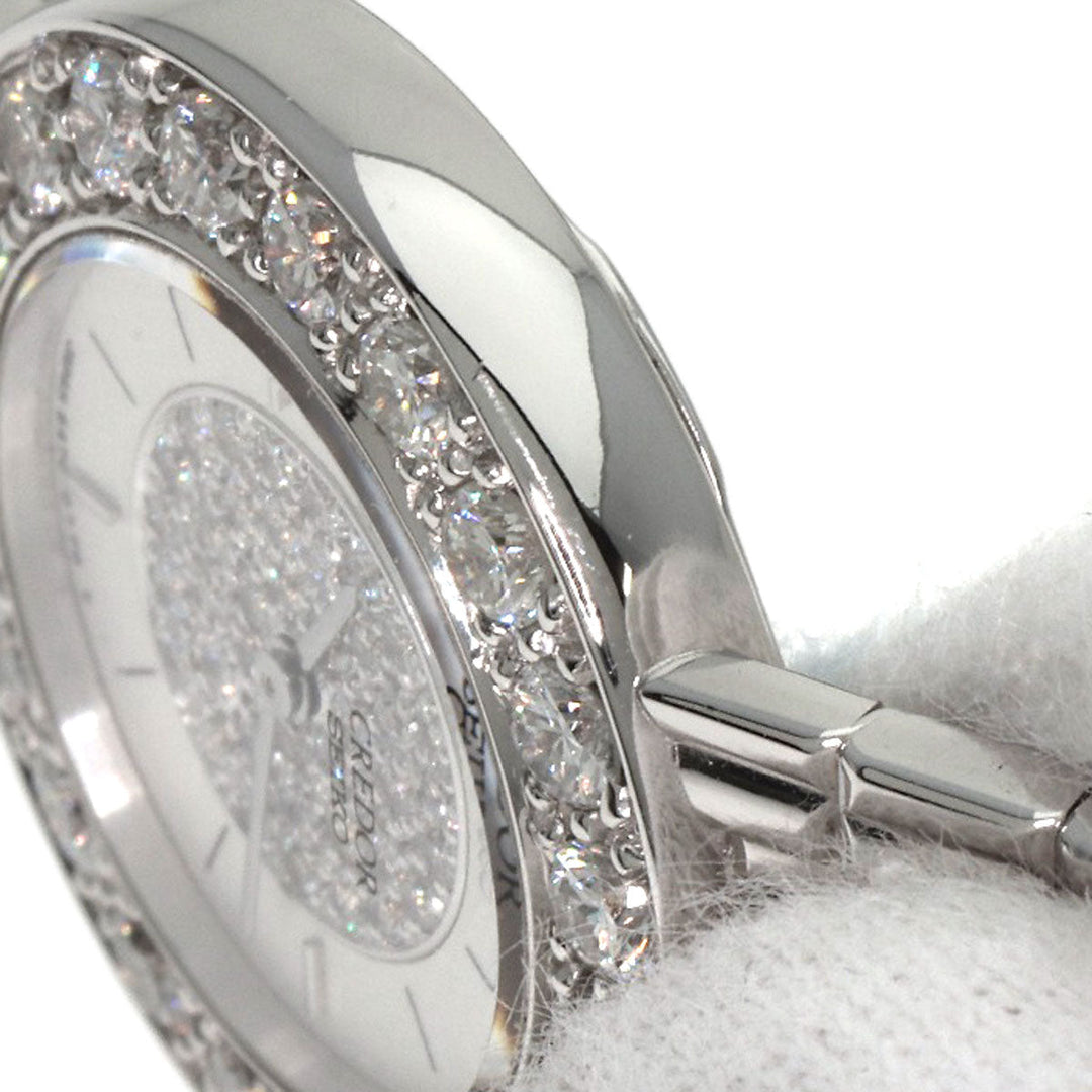 SEIKO Watches Quartz GTWE005 5A70-0380 K18WG Silver CREDOR Bezel Dial Diamond Silverx diamond dial