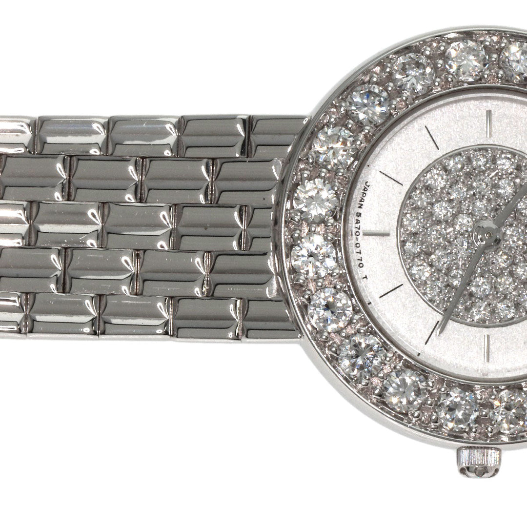 SEIKO Watches Quartz GTWE005 5A70-0380 K18WG Silver CREDOR Bezel Dial Diamond Silverx diamond dial