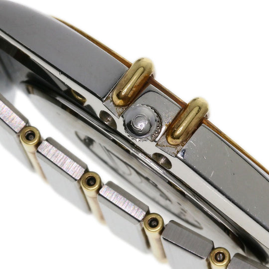 OMEGA Watches Quartz Stainless Steel, Combination, Diamond gold Constellation Flat Bezel Full Bar Diamond black dial mens Used Authentic