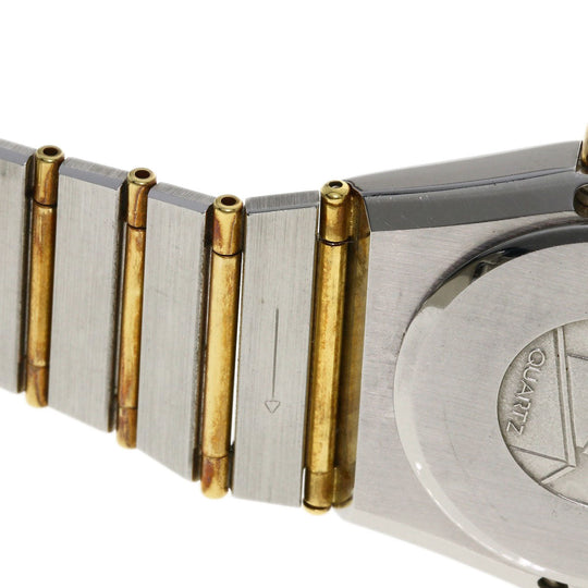 OMEGA Watches Quartz Stainless Steel, Combination, Diamond gold Constellation Flat Bezel Full Bar Diamond black dial mens Used Authentic
