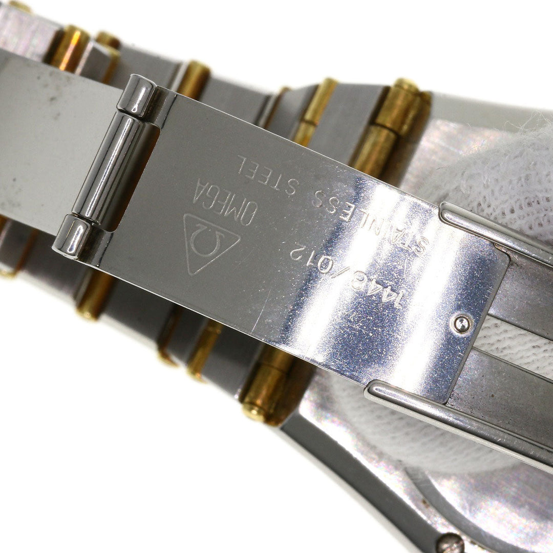 OMEGA Watches Quartz Stainless Steel, Combination, Diamond gold Constellation Flat Bezel Full Bar Diamond black dial mens Used Authentic
