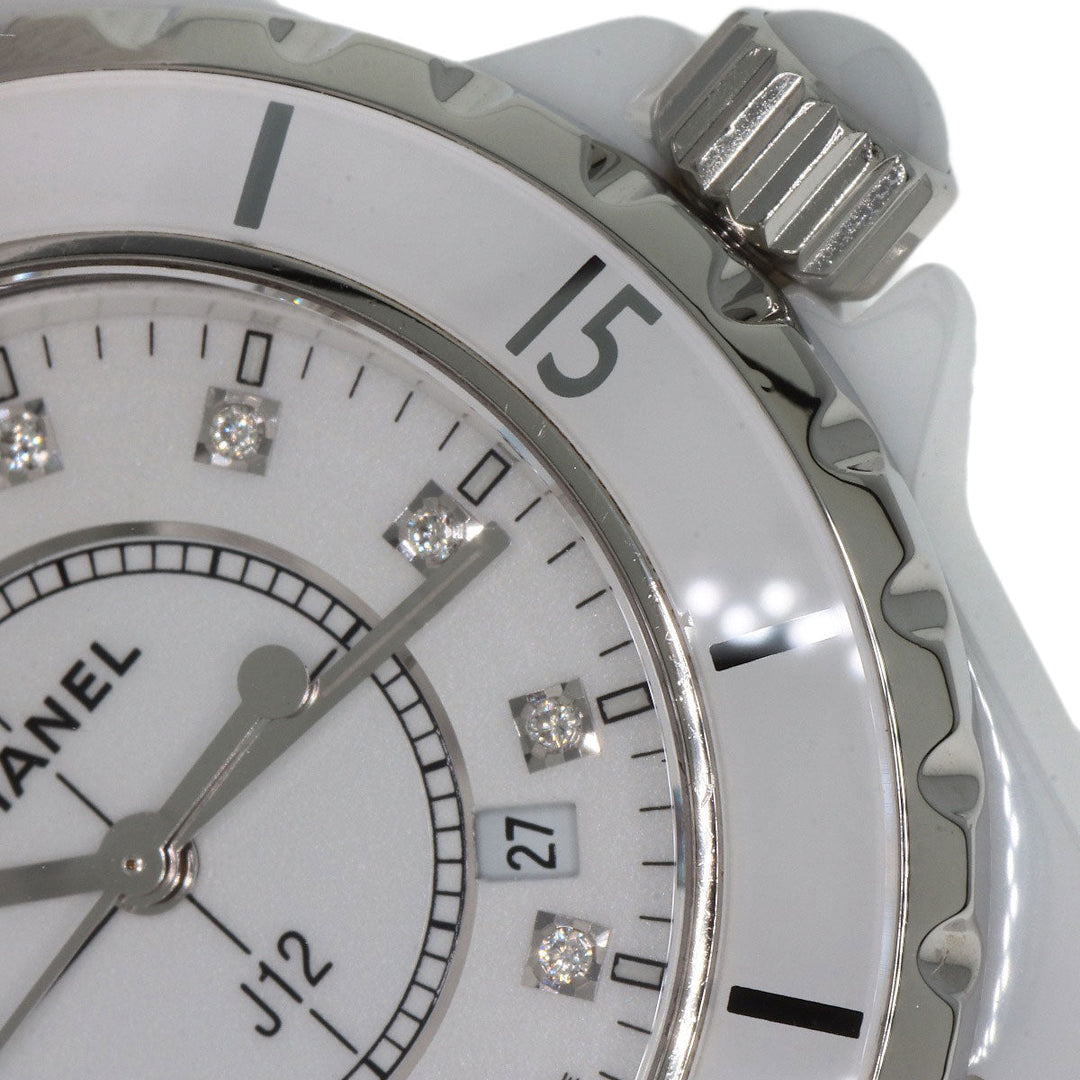 CHANEL Watches Quartz H1628 ceramic white J12 1.3" 12P Diamond white dial