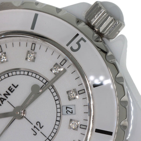 CHANEL Watches Quartz H1628 ceramic white J12 1.3" 12P Diamond white dial