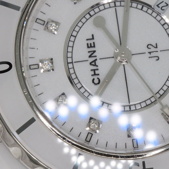 CHANEL Watches Quartz H1628 ceramic white J12 1.3" 12P Diamond white dial