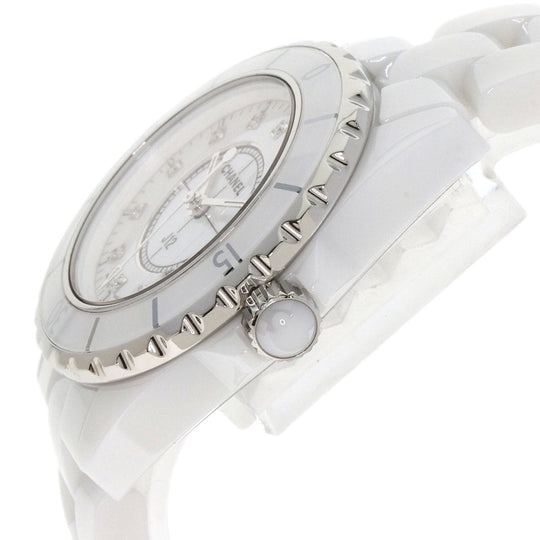 CHANEL Watches Quartz H1628 ceramic white J12 1.3" 12P Diamond white dial