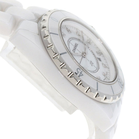 CHANEL Watches Quartz H1628 ceramic white J12 1.3" 12P Diamond white dial