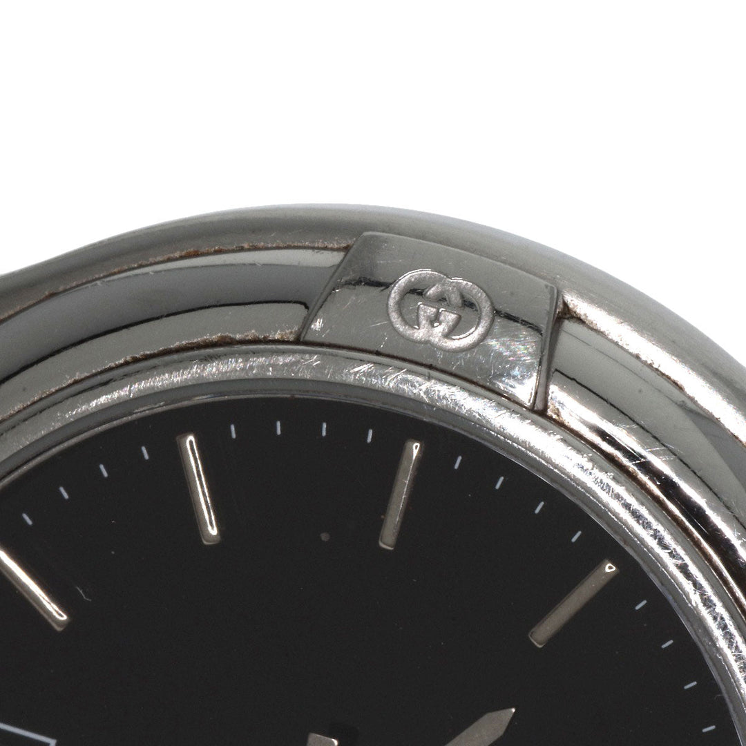 GUCCI Watches Quartz 9040M Stainless Steel , Stainless Steel Silver Double G black dial mens Used Authentic