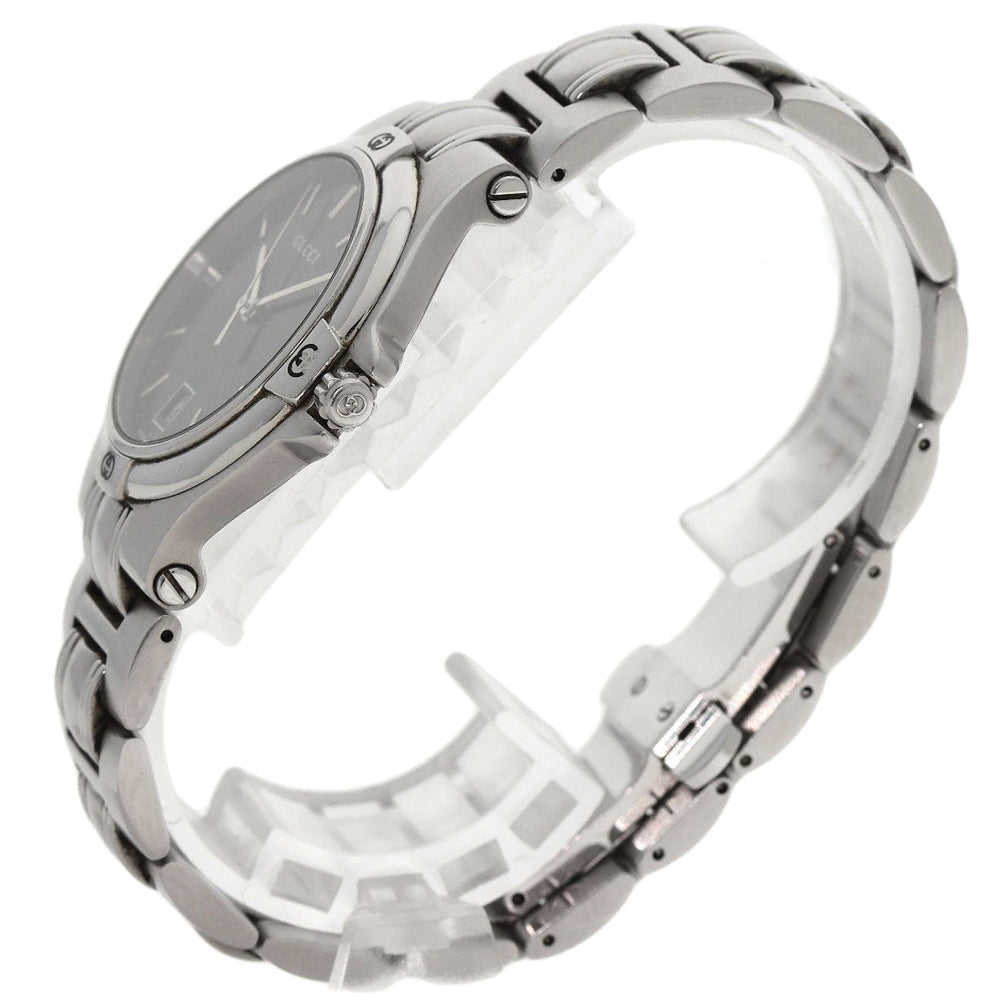 GUCCI Watches Quartz 9040M Stainless Steel , Stainless Steel Silver Double G black dial mens Used Authentic
