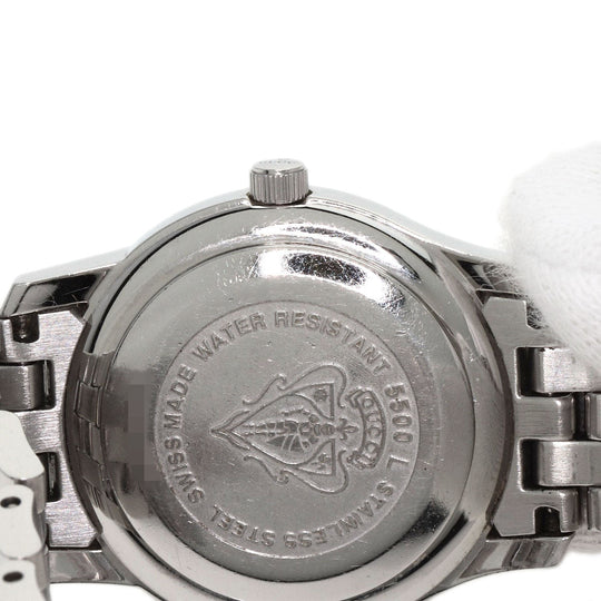 GUCCI Watches Quartz 5500L Stainless Steel , Stainless Steel Silver 11P Diamond black dial Women Used Authentic