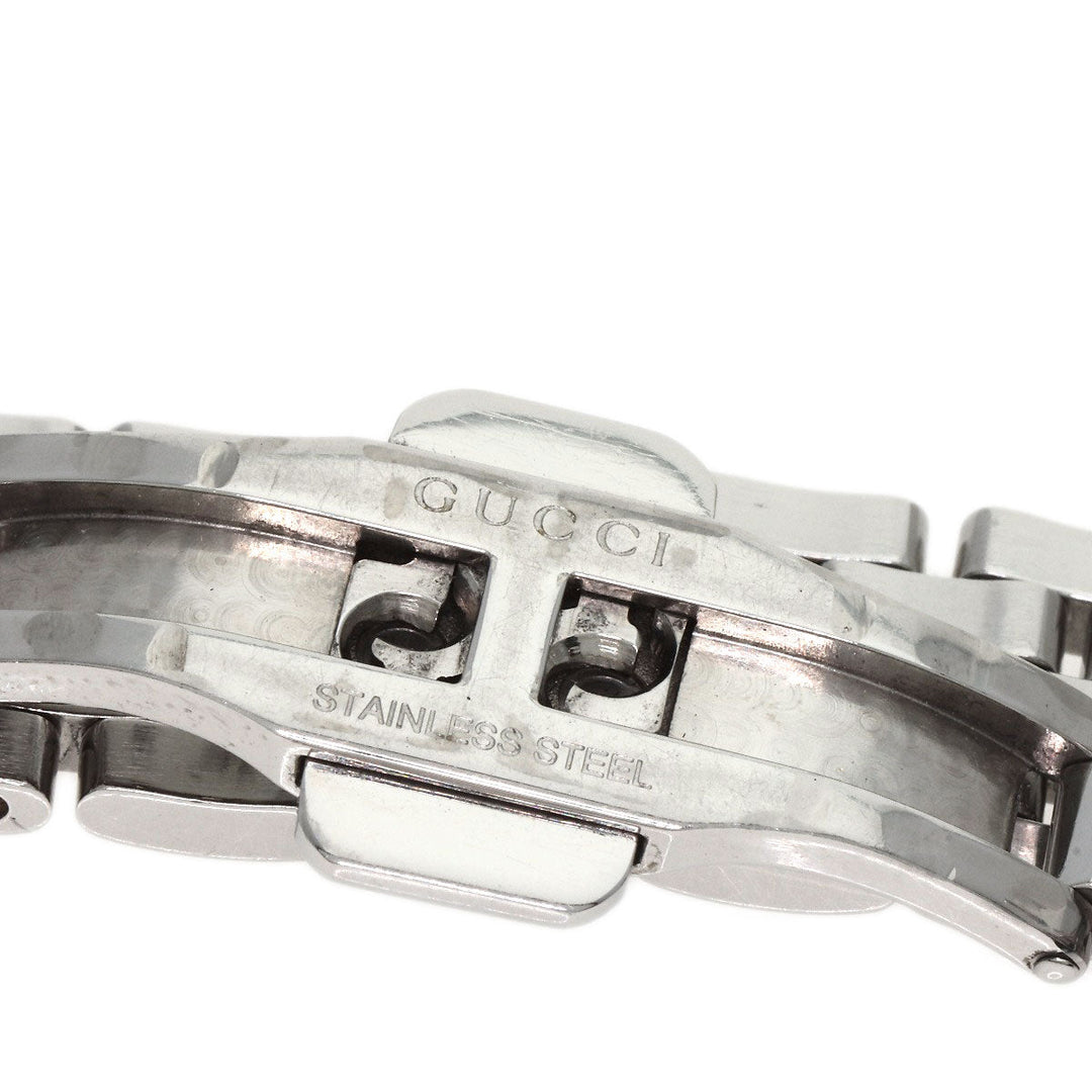 GUCCI Watches Quartz 5500L Stainless Steel , Stainless Steel Silver 11P Diamond black dial Women Used Authentic