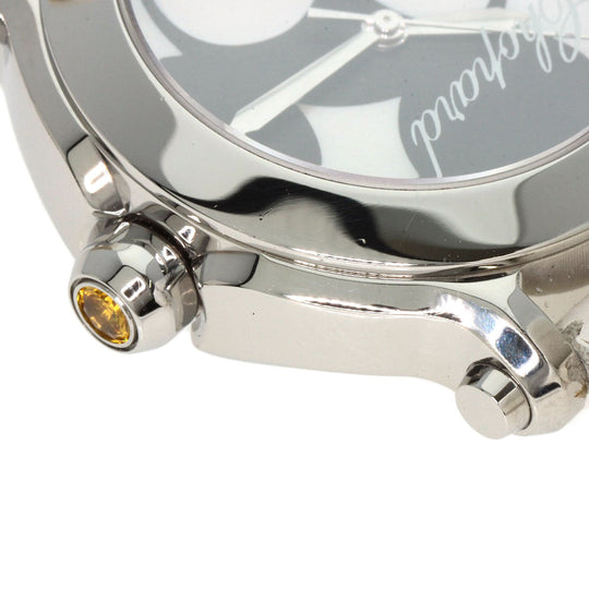 Chopard Watches Quartz 278475-3032 Stainless Steel, Leather Silver Happy Mickey Ruby Black Diamond Yellow Sapphire White shell dial Women Used Authentic